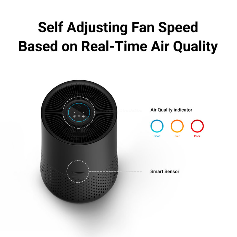 Winix A230 Black HEPA 4-Stage Air Purifier with PlasmaWave Technology