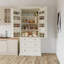 Grand garde-manger moderne avec armoire de rangement autoportante avec 3 tablettes réglables