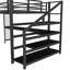 Grand lit mezzanine en métal avec éclairage DEL et configuration de bureau USB-1071115611-1071115613