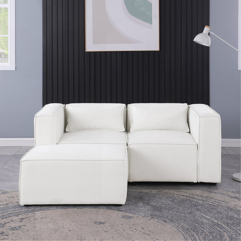 Canapé modulaire en tissu chenille BEIGE