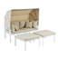Ensemble de 3 chaises longues de patio avec auvent rétractable et canapé modulaire en métal pour l'extérieur-1093873514