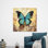 «Blue Butterfly Glass», impression sur toile Boho