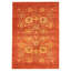 Tapis décoratif en laine de conception unique noué à la main New Age 18/20 Pak Finest orange foncé/jaune 4 pi 6 po x 6 pi 6 po Bryheem