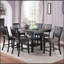 Set Of 2 Dark Coffee Fabric Upholstered High Chairs, Black