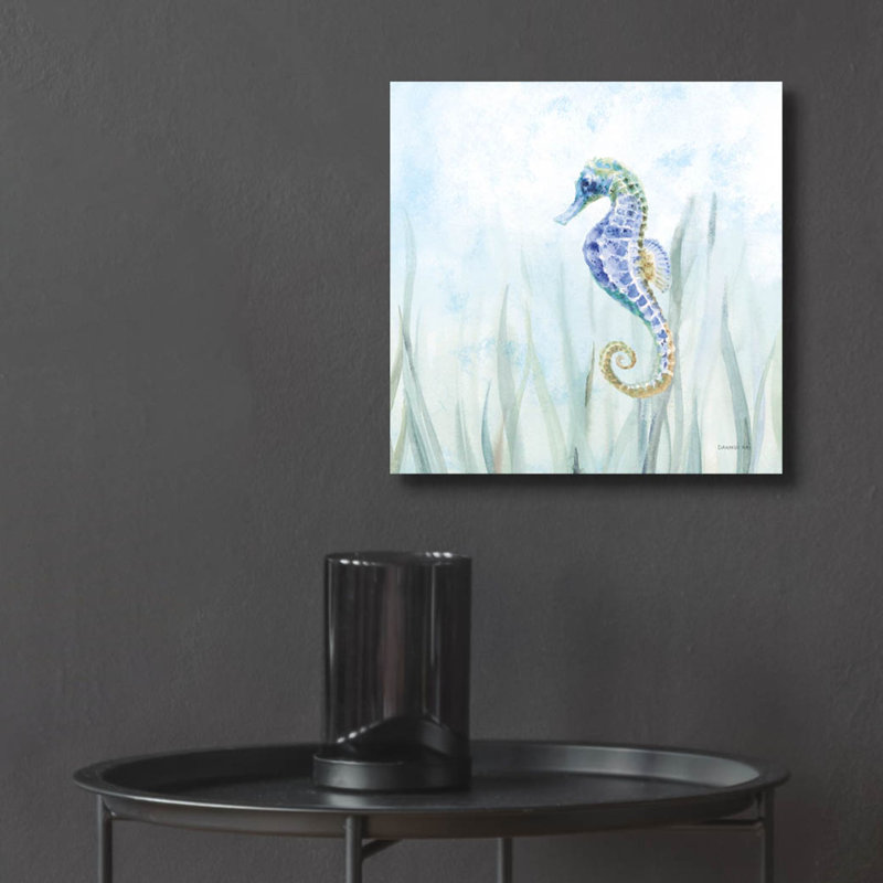 «Undersea Seahorse Natation» par Danhui Nai, art mural en verre acrylique