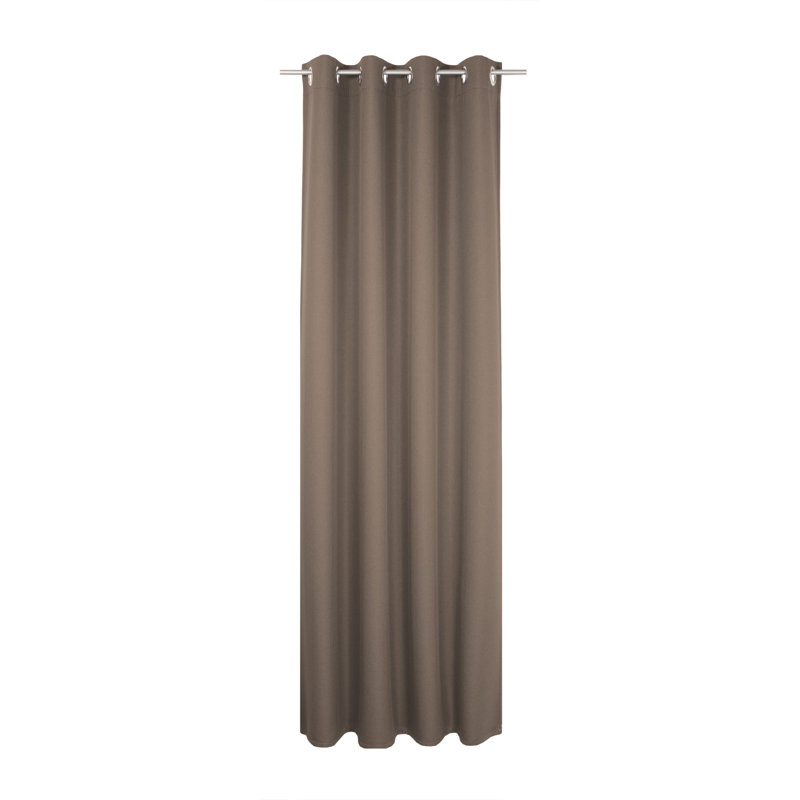 Kyrstan Eyelet Blackout Thermal Single Curtain, Brown, 132cm Width x 255cm Drop