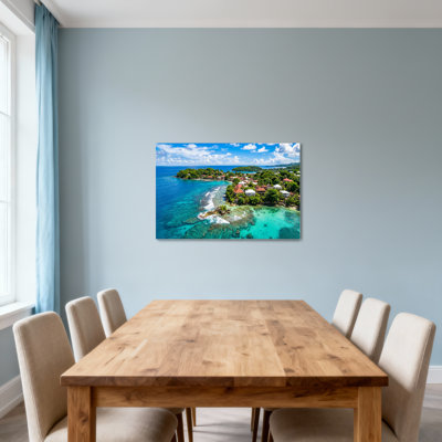 Landscape & Nature Tropical Island Coastline With Clear Waters And Lush Greenery