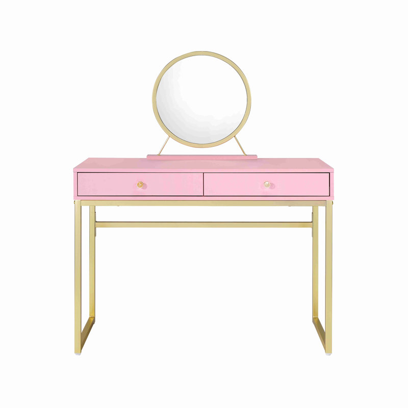 Bureau de coiffeuse avec miroir et plateau à bijoux