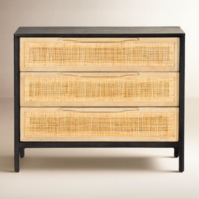 Nellie 3-Drawer Cane Chest