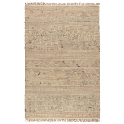 Hand Woven Jute Chevron Area Rug