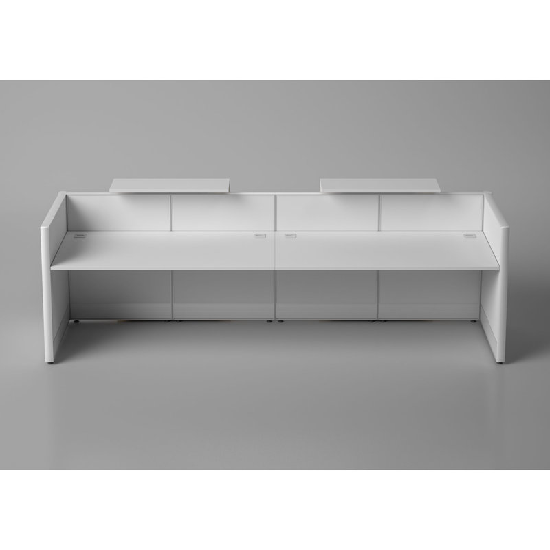 Antek 2 Person Rectangle Synthetic Laminate Reception Desk with Power Outlet