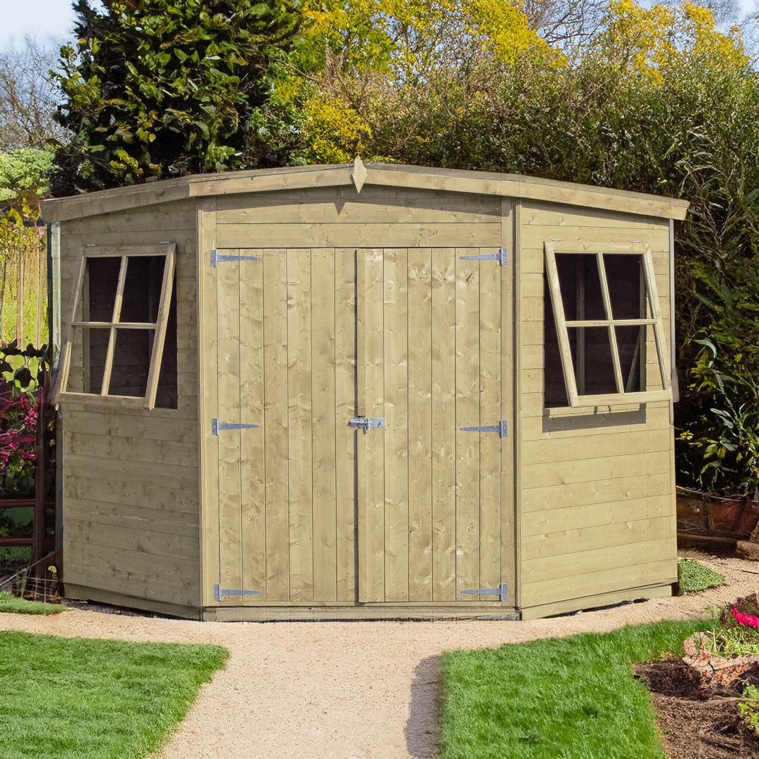 Corner Shed Shiplap with Double Doors