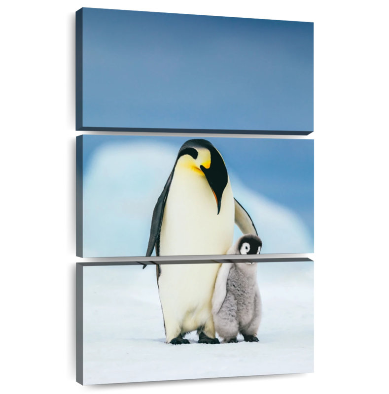 Mère et bébé pingouins, H 65 po x l 42 po