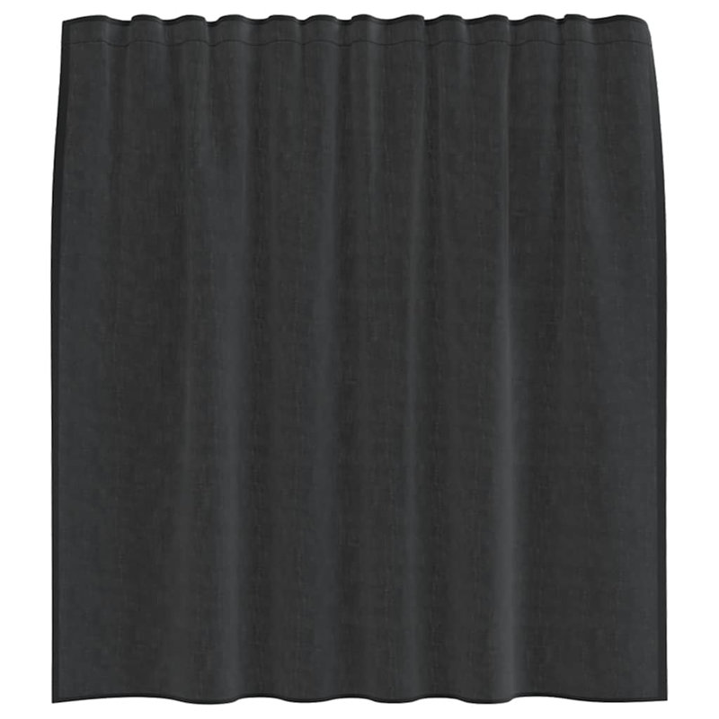 Voile Curtains With Tab Top 2 Pcs, Black, 140cm Width x 140cm Drop