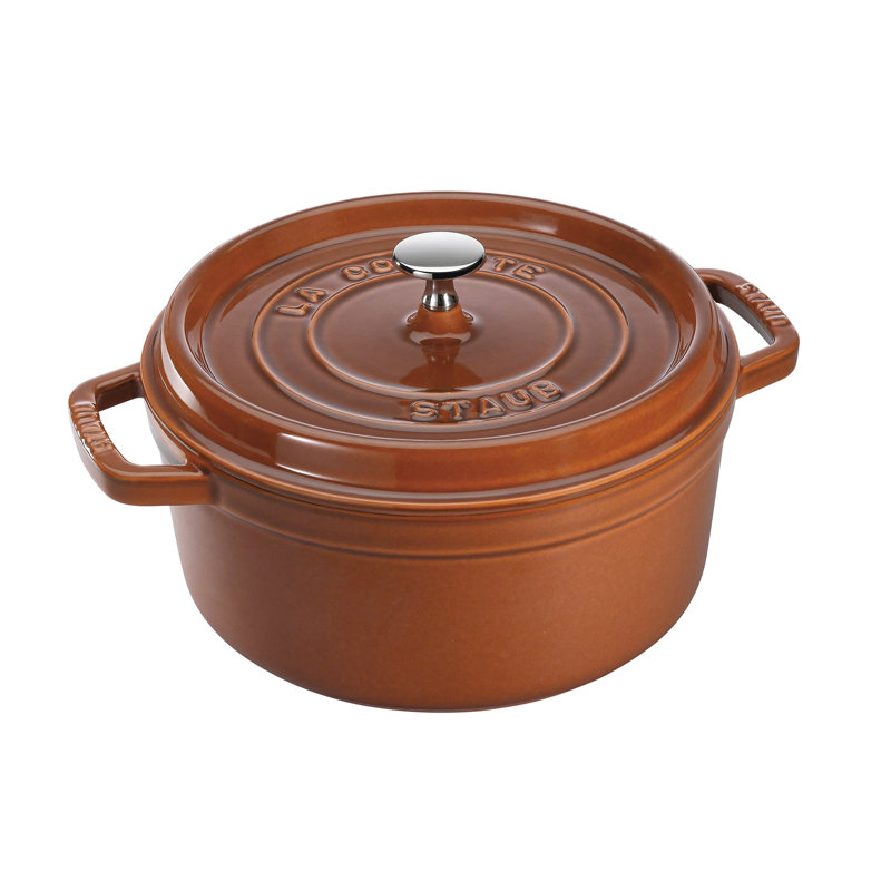 La Cocotte Cast Iron Round Cocotte, 4 quarts, White Truffle