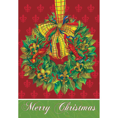 House Flag Louisiana Wreath Polyester 30x44
