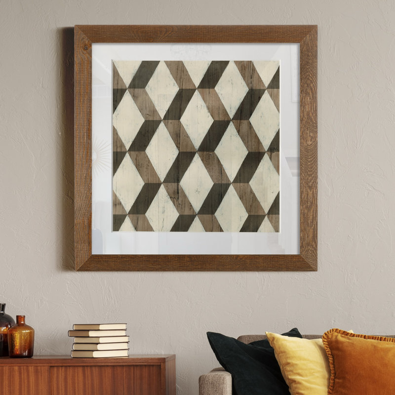 "Driftwood Geometry I", reproduction d’art graphique encadrée sur papier, Cadre en érable, H 21 po x l 21 po x P 1 po