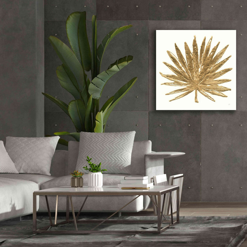 «Gilded Palm VIII» par Chris Paschke, estampe numérique sur toile, H 37 po x l 37 po x P 1,5 po