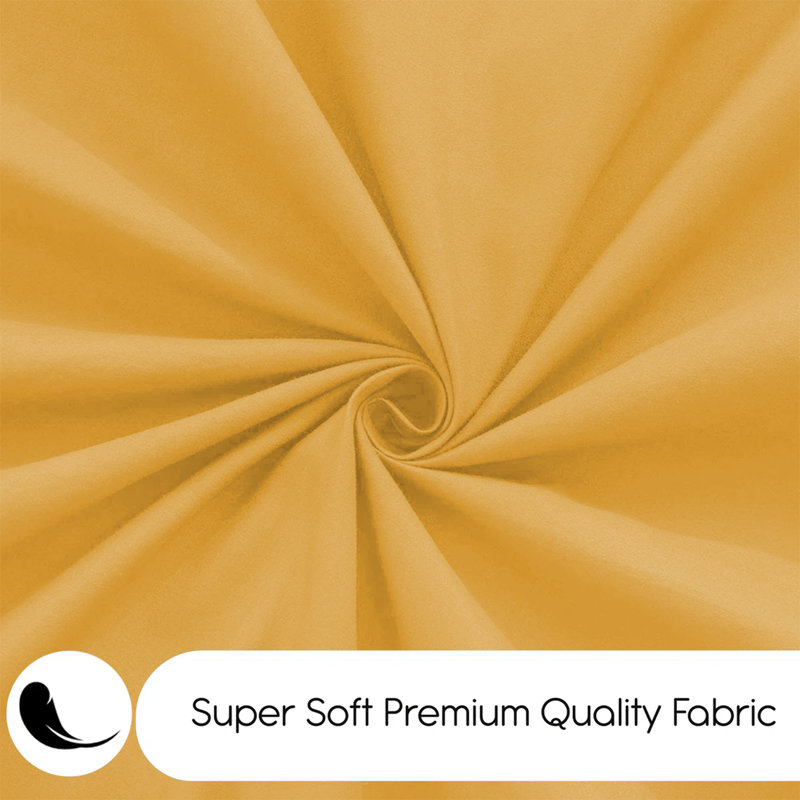 Edyson Microfiber Solid Colour Duvet Cover Set with Pillowcases, Ochre, Kingsize - 2 Standard Pillowcases