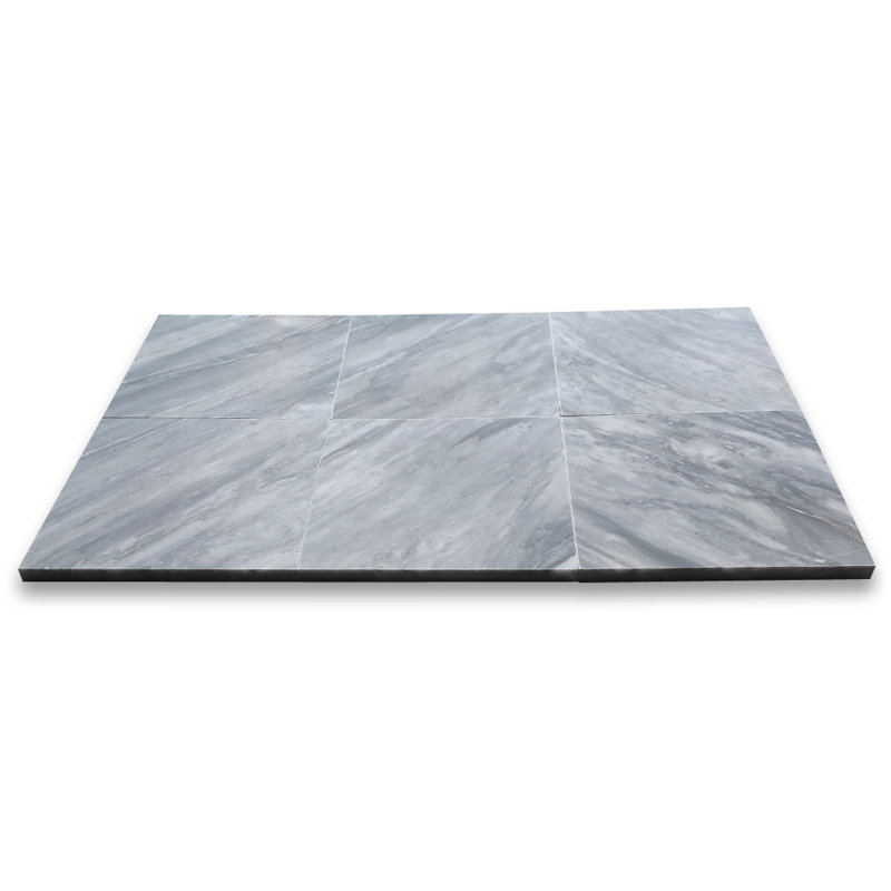 Carreau de mosaïque pour mur et plancher en marbre 6 po x 6 po Bardiglio, Gris clair