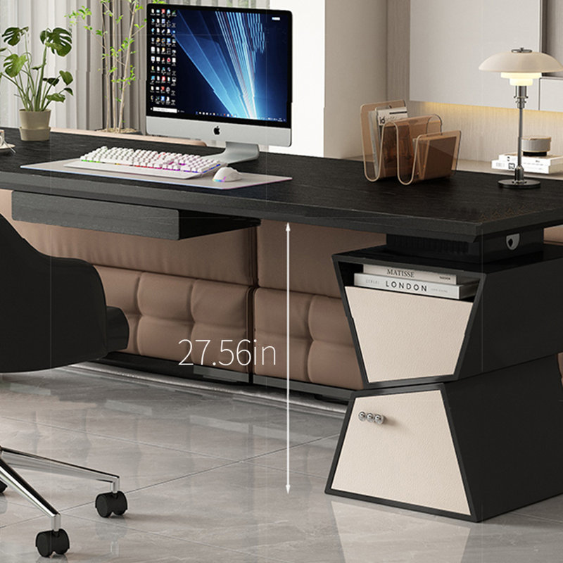 Beringer Computer Desk, 29.53" H x 78.74" W x 27.56" D