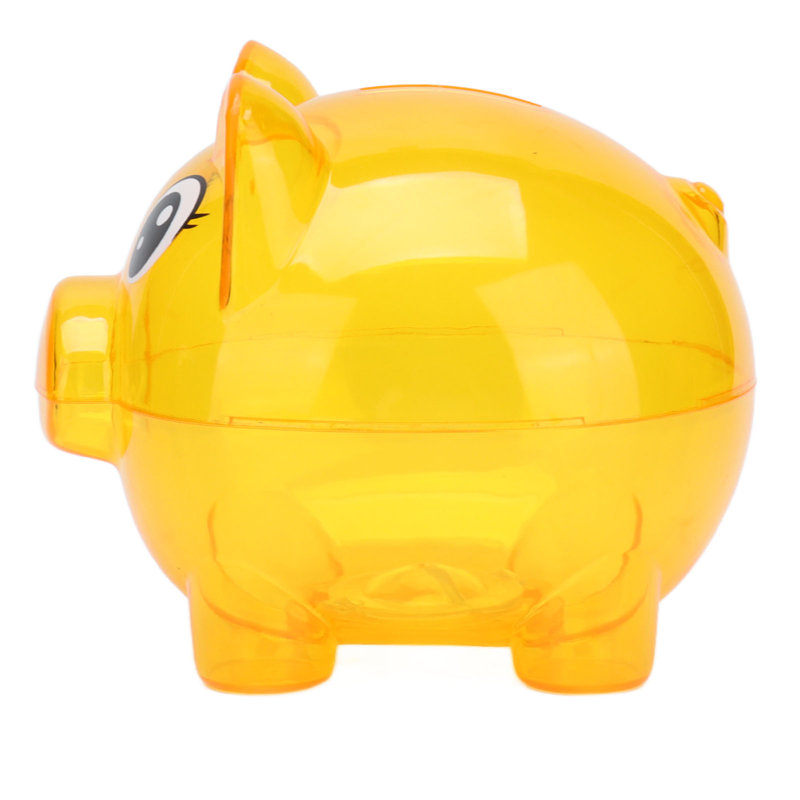 Tirelire en plastique transparent pour enfants, H 4,33 po x l 3,54 po x P 3,54 po