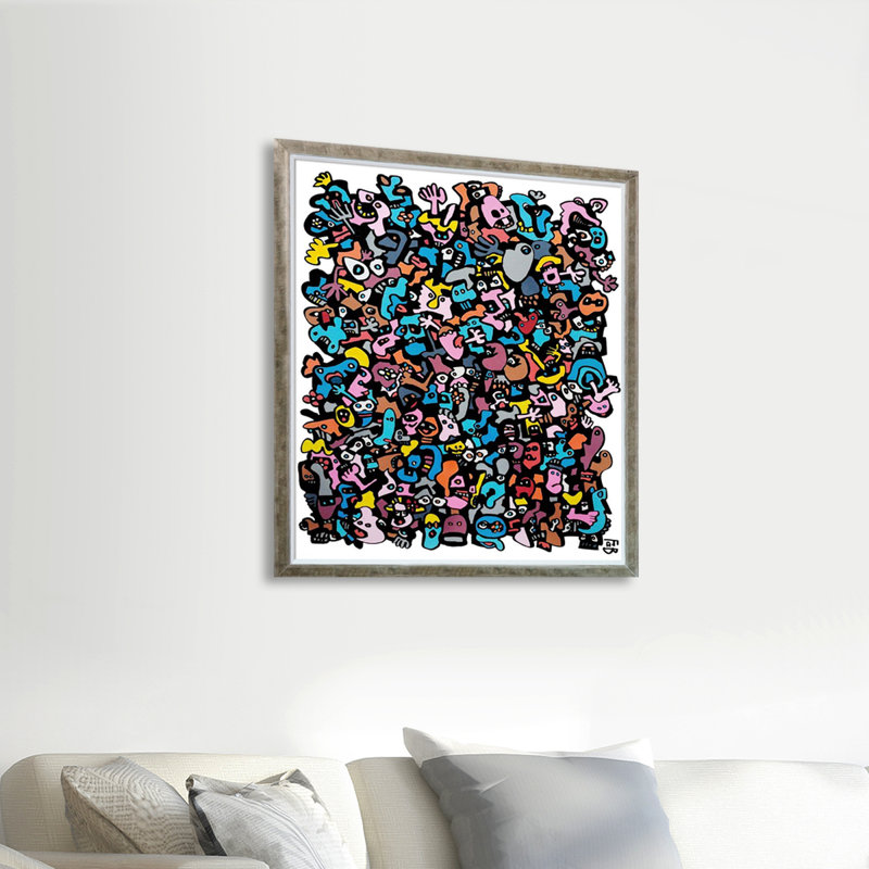 «Samkoma» par Provost Fabien, reproduction d'art sur toile, H 22,4 po x l 26,4 po x P 2 po, Cadre silhouette champagne