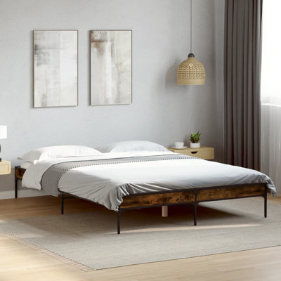 Vidaxl Bed Frame Engineered Wood And Metal