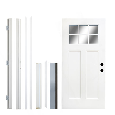 Stock Up 36'' X 80"Fiberglass Entry Door Frame,Left Hand Inswing 4-9/16 Fiberglass Door Jambs
