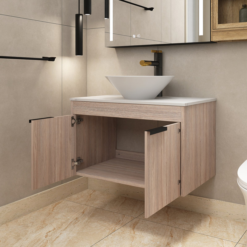 Ensemble de meuble-lavabo simple 30 po avec plateau en céramique Rosalean