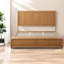 Très grand lit avec banc de rangement, traîneau en bois massif, mobilier de chambre moderne