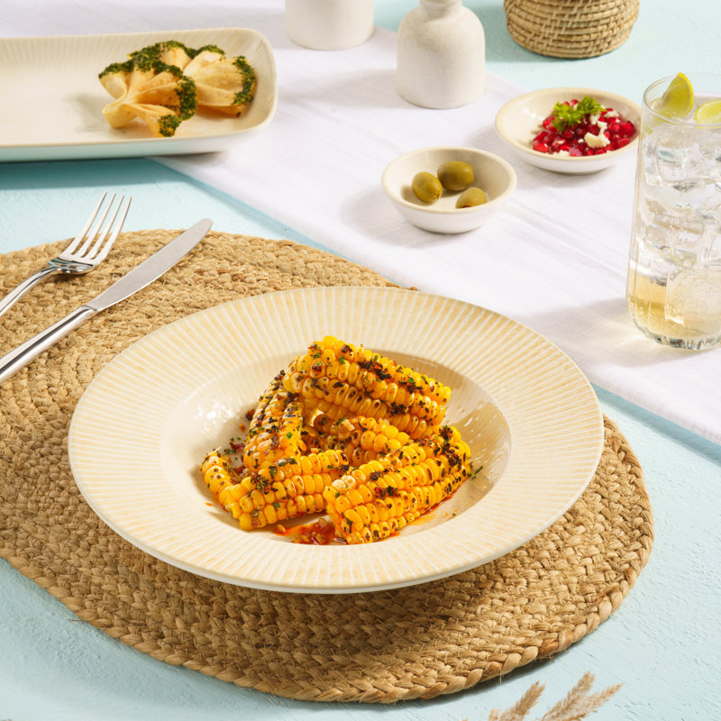 Porcelain Prime Deep Plate, Sand, 10.2"