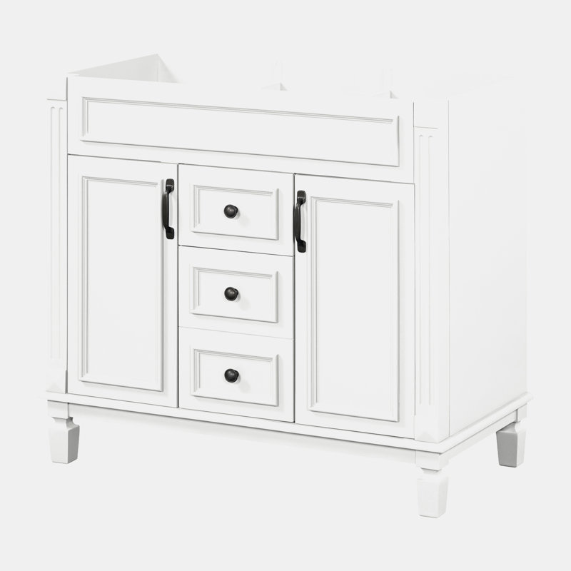 Base de meuble-lavabo simple 35,9 po seulement, Blanc