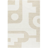 Rectangle Kardelen Wool Area Rug with Non-Slip Backing