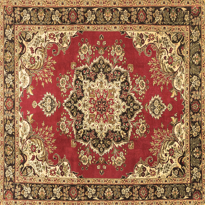 Washable Oriental Indoor Rug, Square 5'