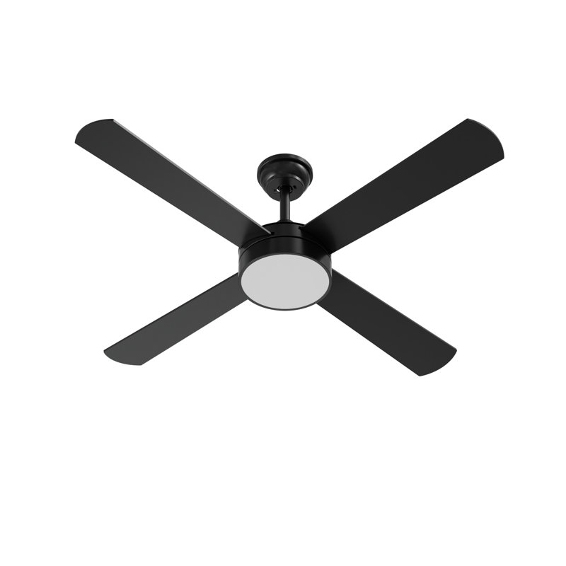 Ventilateur de plafond à DEL 4 pales Bryant - 52 po Bryant, Noir, Noir