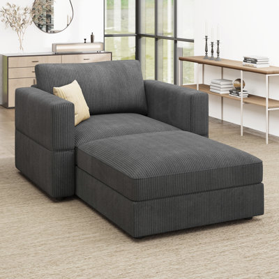 Bouley Upholstered Modular Chaise Lounge With Storage Space