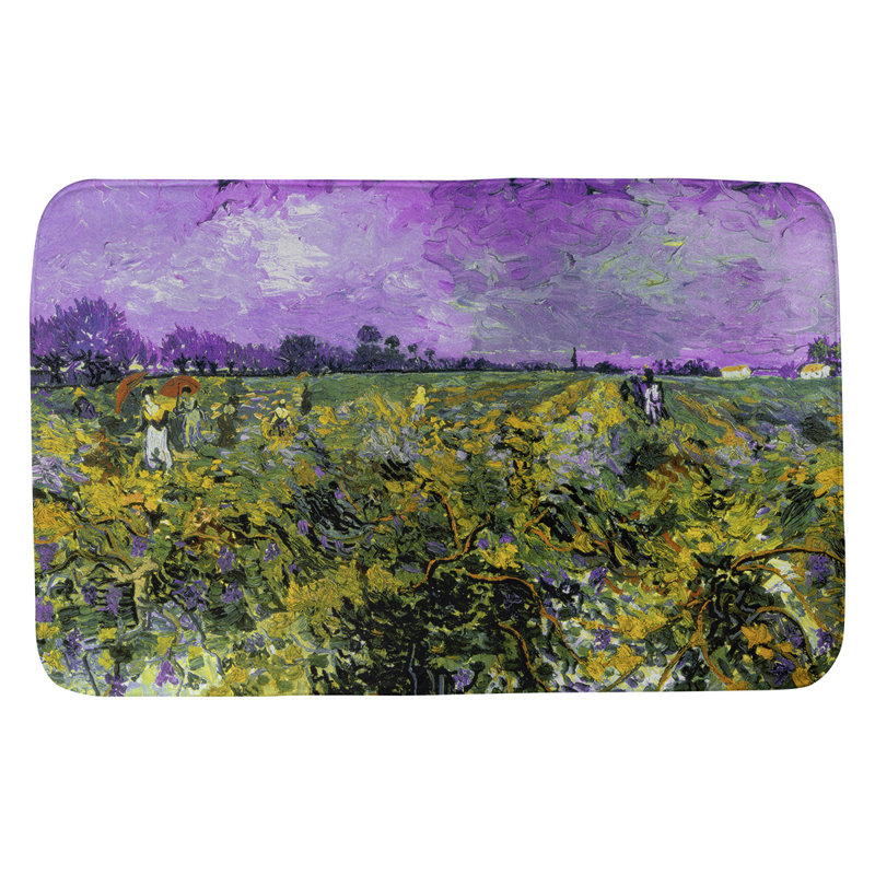 Tapis de salle de bain vineyard Kinsey, l 21 po x L 34 po, Mauve / ciel