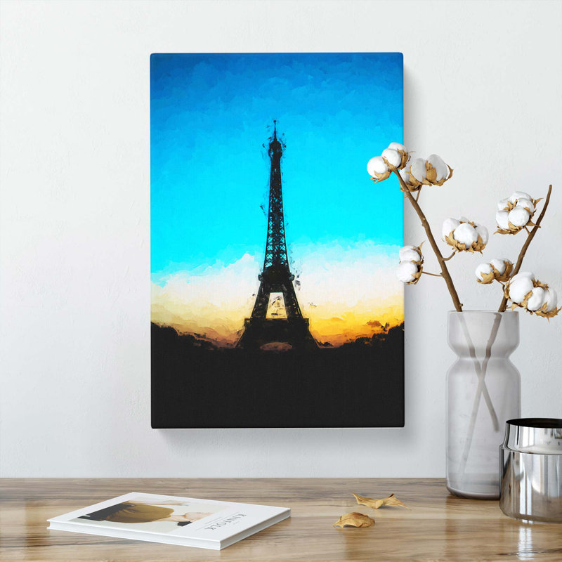 Eifel Tower in Paris France in Abstract - Wrapped Canvas, 76cm H x 50cm W x 3cm D
