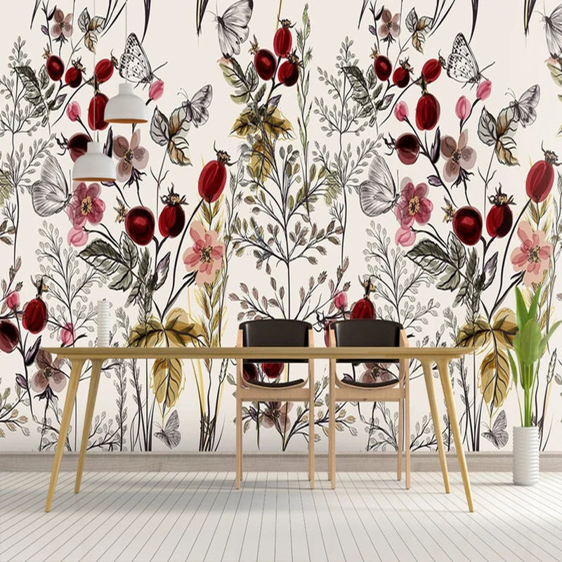 Wild Berry Garden With Butterflies, 96" L  X 108" W