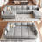 Uthyr Chenille Oversized King Sofa Bed Storage Sleeper Convertible U Shaped L Shaped Couch Modular Sectional Sofa With Detachable Washable Cushion-106913480-106913397