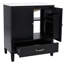 Meuble-lavabo de 30 po avec lavabo, noir rétro, porte à fermeture douce, rangement multiple, tablette en bois de céramique et réglable, tiroir fonctionnel, style autoportant, rangement fonctionnel, noir et évier-129959424