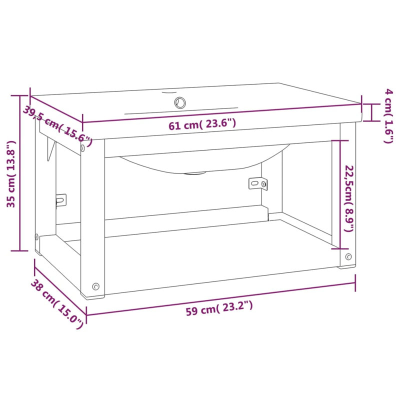Peake 59 mm Single Vanity, Black