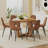 Round Dining Table Set with 6 dining chairs