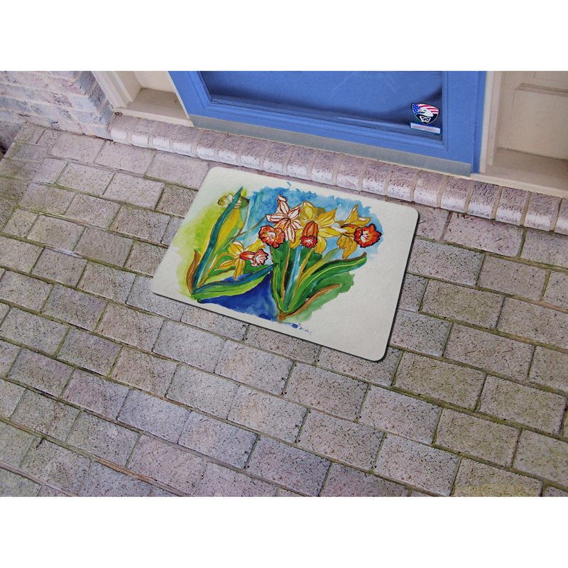 Tapis antidérapant Daffodils, Rectangle 1 pi 6 po x 2 pi 2 po