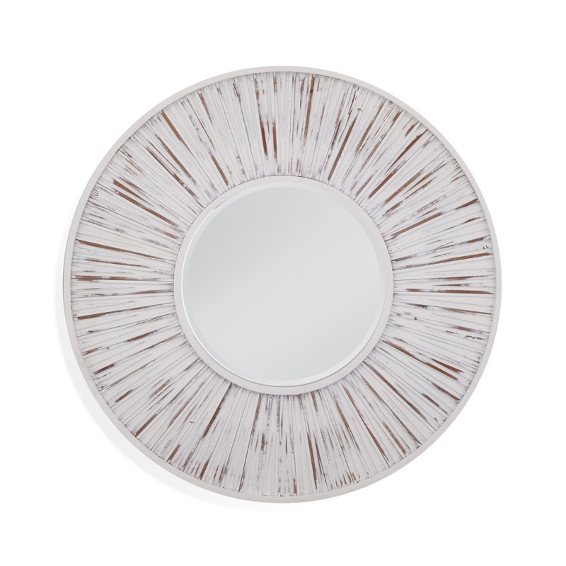 Solid Wood Round Wall Mirror