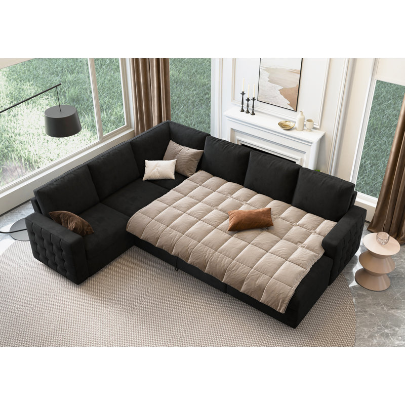U-Shaped Sectional Sofa Bed with Storage Chaise