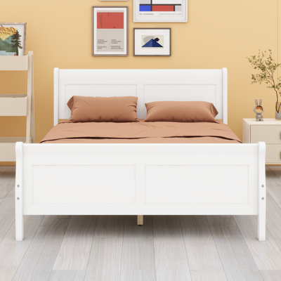 Wood Platform Bed With Headboard