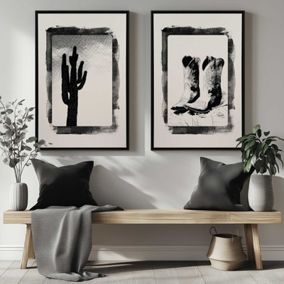 Monochrome Western Cards Set of 2