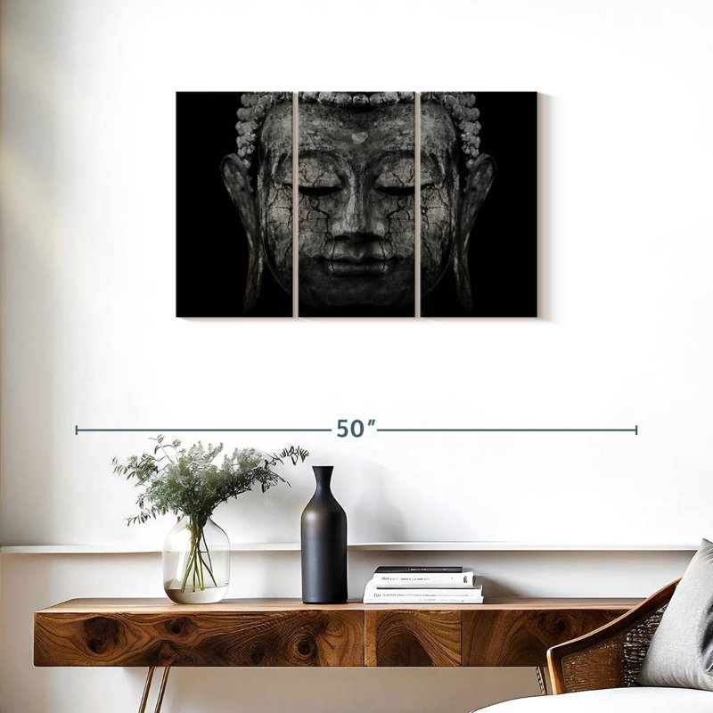 Bouddha noir Adella, H 20 po x l 33 po
